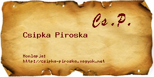 Csipka Piroska névjegykártya